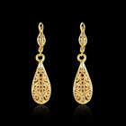 Rose Gold Platinum Plated Earrings Drop Dangle French Pierced .36" L243