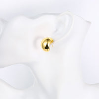 Rose Gold Plated Earrings Stud Push Back .84" L267