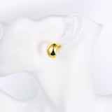 Rose Gold Plated Earrings Stud Push Back .84" L267