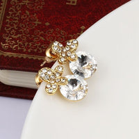 Rose Gold Platinum Plated Earrings Stud AAA Zirconia Push Back .4" L296