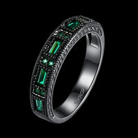 Gold Plated Black Gunmetal P Fashion Ring AAA Zirconia Men's Women Unisex B317