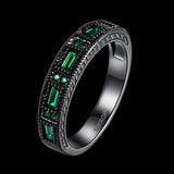 Gold Plated Black Gunmetal P Fashion Ring AAA Zirconia Men's Women Unisex B317