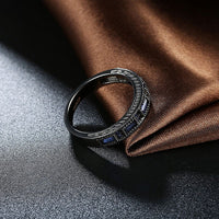 Gold Plated Black Gunmetal P Fashion Ring AAA Zirconia Men's Women Unisex B317