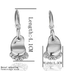 Platinum Plated Earrings Drop Dangle Zirconia Fish Hook Feet Foot .52" L248