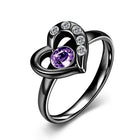 Stainless Steel Fashion Ring AAA Zirconia Women Heart B456