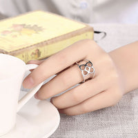 Rose Gold Platinum Plated Fashion Ring Women Open Double Line B476