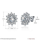 Platinum Plated Colors  Earrings Stud AAA Cubic Zirconia Push Back .48" L246