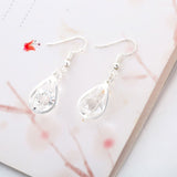 Gold Platinum Plated Earrings Drop Dangle AAA Zirconia Fish Hook L209