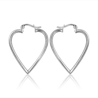 Rose Gold Plated Earrings Hoop Hinged Hoop Hearts 1" L270