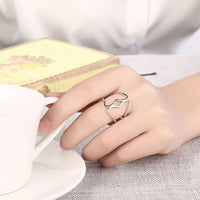 Rose Gold Platinum Plated Fashion Ring Women Open Double Line B171