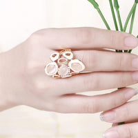 Rose Gold Platinum Plated Cocktail Ring AAA Zirconia Women B296