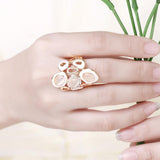 Rose Gold Platinum Plated Cocktail Ring AAA Zirconia Women B296