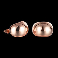 Rose Gold Plated Earrings Stud Push Back .84" L267