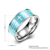 Stainless Steel Fashion Ring Black Women Cross Prayer B457