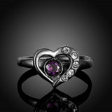 Stainless Steel Fashion Ring AAA Zirconia Women Heart B456