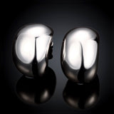 Rose Gold Plated Earrings Stud Push Back .84" L267