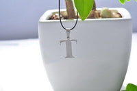 Stainless Steel Leather Necklace Pendant Lover Letter Initial Alphabet