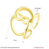 Rose Gold Platinum Plated Fashion Ring Women Open Double Line B477