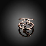 Rose Gold Platinum Plated Fashion Ring Women Open Double Line B151