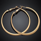 Hoop White Yellow Rose Gold Plated French Back Hoop Earrings L134