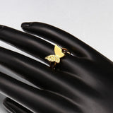 Rose Gold Plated Fashion Ring AAA Zirconia Women Butterfly B247