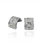 Rose Gold Platinum Plated  Earrings Stud AAA Zirconia Push Back .36" L297