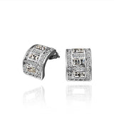 Rose Gold Platinum Plated  Earrings Stud AAA Zirconia Push Back .36" L297