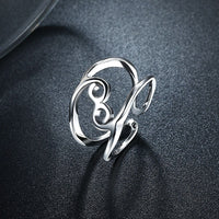 Rose Gold Platinum Plated Fashion Ring Women Open Double Line B151