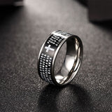 Stainless Steel Fashion Ring Black Women Cross Prayer B457