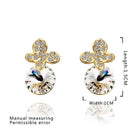 Rose Gold Platinum Plated Earrings Stud AAA Zirconia Push Back .4" L296