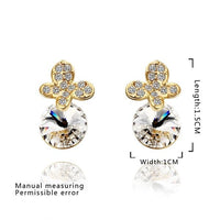Rose Gold Platinum Plated Earrings Stud AAA Zirconia Push Back .4" L296