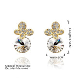 Rose Gold Platinum Plated Earrings Stud AAA Zirconia Push Back .4" L296