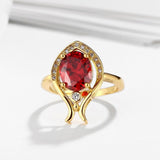 Rose Gold Platinum  Plated Fashion Ring Red AAA Zirconia Women B255