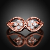 Rose Gold Platinum Plated Fashion Ring AAA Zirconia Women B254