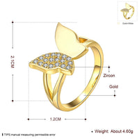 Rose Gold Plated Fashion Ring AAA Zirconia Women Butterfly B247