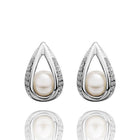 Rose Gold Platinum Plated  Earrings Stud AAA Zirconia Push Back Drop .52" L288