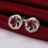 Sterling Silver Drop Dangle Stud Earrings  Zirconia L55