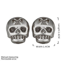 Rose Gold Platinum Plated Earrings Stud Push Back Skull .56" L316
