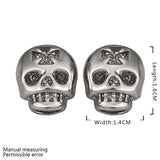 Rose Gold Platinum Plated Earrings Stud Push Back Skull .56" L316