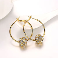 Rose Gold Platinum Plated  Earrings Drop Dangle AAA Zirconia French Clip.4" L242