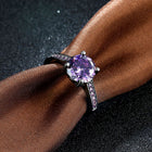 Gold Plated Black Gunmetal  P Fashion Ring AAA Zirconia Women B315