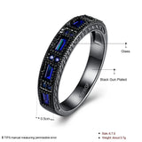 Gold Plated Black Gunmetal P Fashion Ring AAA Zirconia Men's Women Unisex B317