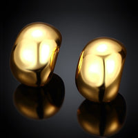Rose Gold Plated Earrings Stud Push Back .84" L267