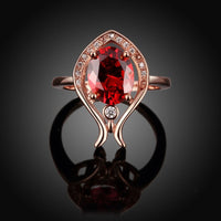 Rose Gold Platinum  Plated Fashion Ring Red AAA Zirconia Women B255