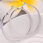 Hoop White Yellow Rose Gold Plated French Back Hoop Earrings L134