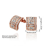 Rose Gold Platinum Plated  Earrings Stud AAA Zirconia Push Back .36" L297