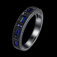 Gold Plated Black Gunmetal P Fashion Ring AAA Zirconia Men's Women Unisex B317