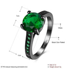 Gold Plated Black Gunmetal  P Fashion Ring AAA Zirconia Women B315