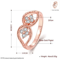 Rose Gold Platinum Plated Fashion Ring AAA Zirconia Women B254