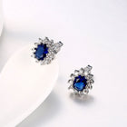 Platinum Plated Colors  Earrings Stud AAA Cubic Zirconia Push Back .48" L246